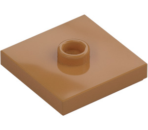 LEGO Medium Dark Flesh Plate 2 x 2 with Groove and 1 Center Stud (23893 / 87580)