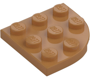 LEGO Medium donker vleeskleurig Plaat 3 x 3 Rond Hoek (30357)