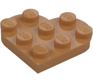 LEGO Mittleres dunkles Fleisch Platte 3 x 3 Rund Herz (39613)