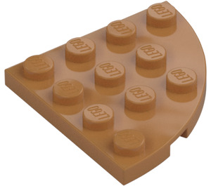 LEGO Mittleres dunkles Fleisch Platte 4 x 4 Rund Ecke (30565)