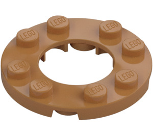 LEGO Beige Moyennement Foncé assiette 4 x 4 Rond avec Coupé (11833 / 28620)