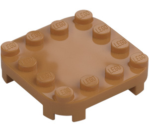 LEGO Medium Dark Flesh Plate 4 x 4 x 0.7 with Rounded Corners and Empty Middle (66792)