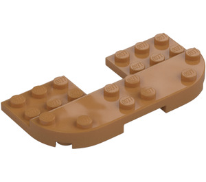 LEGO Carne medio scuro Piastra 8 x 4 x 0.7 con Angoli arrotondati (73832)