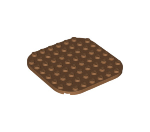 LEGO Medium Dark Flesh Plate 8 x 8 Round with Rounded Corners (65140)