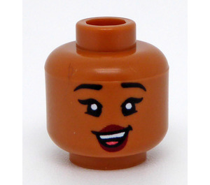 LEGO Medium Dark Flesh Pocahontas Head (Recessed Solid Stud) (3626 / 101980)