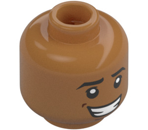 LEGO Medium Dark Flesh Prince Naveen Minifigure Head (Recessed Solid Stud) (3274 / 104027)