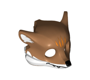 LEGO Medium Dark Flesh Skunk / Fox Mask with White Fur (Fox) (13546 / 14293)