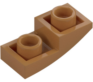 LEGO Medium Mörk Hud Backe 1 x 2 Böjd Omvänd (24201)