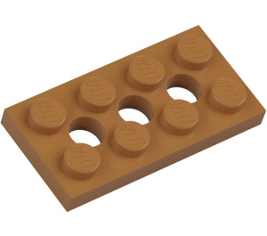 LEGO Medium Dark Flesh Technic Plate 2 x 4 with Holes (3709)