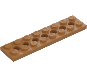 LEGO Medium Dark Flesh Technic Plate 2 x 8 with Holes (3738)