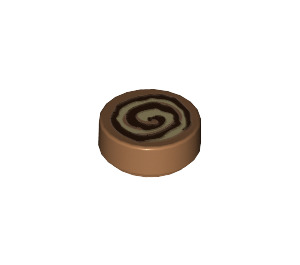 LEGO Medium Dark Flesh Tile 1 x 1 Round with Cinnamon Roll (39557 / 98138)