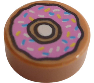 LEGO Středně tmavá tělová Dlaždice 1 x 1 Kolo s Donut (16887 / 21612)