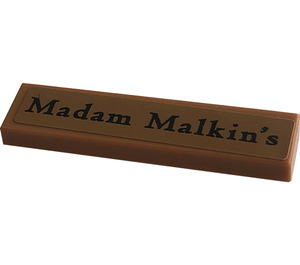 LEGO Medium Dark Flesh Tile 1 x 4 with 'Madam Malkin's' Sticker (2431)