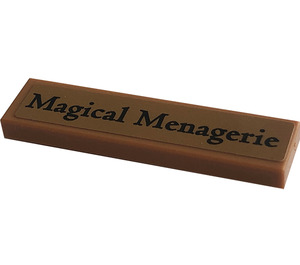 LEGO Medium Dark Flesh Tile 1 x 4 with 'Magical Menagerie' Sticker (2431)