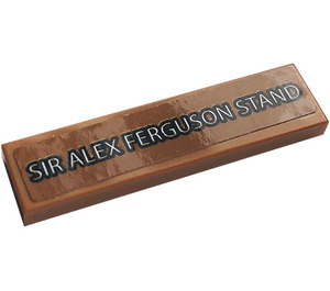 LEGO Medium Dark Flesh Tile 1 x 4 with 'SIR ALEX FERGUSON STAND' Sticker (2431)