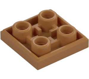 LEGO Medium Mörk Hud Bricka 2 x 2 Omvänd (11203)