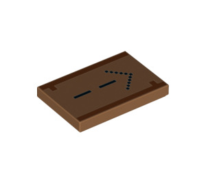 LEGO Medium Dark Flesh Tile 2 x 3 with Minecraft Sign - "Arrow" (26603 / 34075)