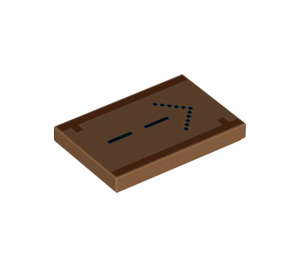 레고 중간 어두운 살 타일 2 x 3 ~와 함께 Minecraft Sign - "화살" (26603 / 34075)