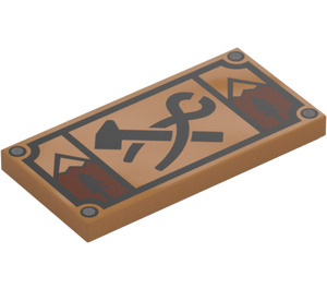 LEGO Medium mørk hud Tile 2 x 4 med Blacksmith Sign (75169 / 87079)