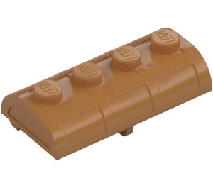 LEGO Mittleres dunkles Fleisch Schatzkiste Deckel 2 x 4 mit dickem Scharnier (4739 / 29336)