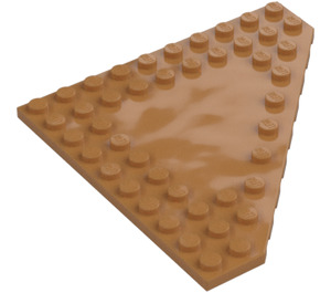 LEGO Mittleres dunkles Fleisch Keil Platte 10 x 10 ohne Ecke ohne Noppen im der Mitte (92584)