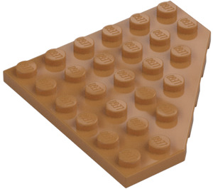 LEGO Keskitumma ihonvärinen Kiila Levy 6 x 6 Kulma (6106)