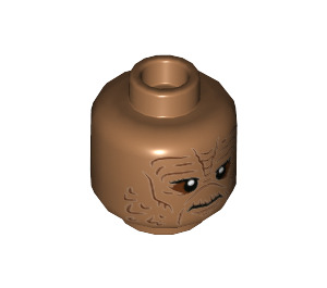 LEGO Medium Dark Flesh Weequay Guard Minifigure Head (Recessed Solid Stud) (1527 / 3626)