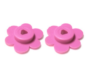 LEGO Medium Dark Pink 4 Flower Heads on Sprue (3742 / 56750)