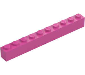 LEGO Keskitumma vaaleanpunainen Palikka 1 x 10 (6111)