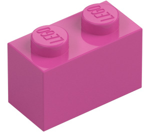 LEGO Mittleres dunkles Rosa Stein 1 x 2 mit Unterrohr (3004 / 93792)