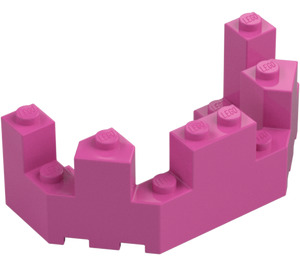 LEGO Medium Dark Pink Brick 4 x 8 x 2.3 Turret Top (6066)