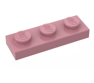 LEGO Medium Mörkrosa Platta 1 x 3 (3623)