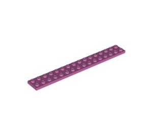 LEGO Medium Dark Pink Plate 2 x 16 (4282)