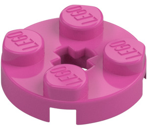 LEGO Medium Dark Pink Plate 2 x 2 Round with Axle Hole (with '+' Axle Hole) (4032)