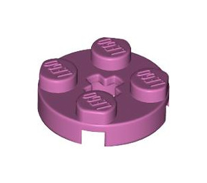 LEGO Medium Dark Pink Plate 2 x 2 Round with Axle Hole (with '+' Axle Hole) (4032)