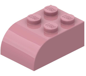 LEGO Medium donkerroze Helling Steen 2 x 3 met Gebogen bovenkant (6215)