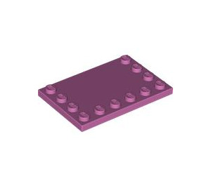 LEGO Medium Dark Pink Tile 4 x 6 with Studs on 3 Edges (6180)