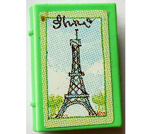 LEGO Medium Green Book 2 x 3 with Eiffel Tower Sticker (33009)