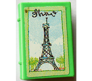 LEGO Verde medio Book 2 x 3 con Eiffel Tower Pegatina (33009)