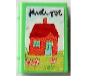 LEGO Vert moyen Book 2 x 3 avec House Autocollant (33009)