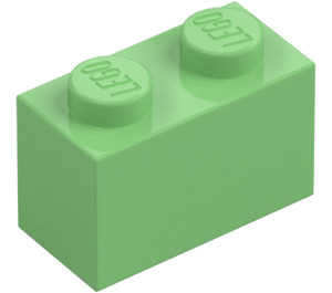 LEGO Mellangrön Kloss 1 x 2 med bottenrör (3004 / 93792)