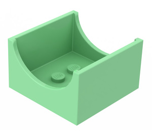 LEGO Medium Groen Container Doos 4 x 4 x 2 met Hollowed-Out Semi-Cirkel (4461)
