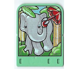 LEGO Medium Green Explore Story Builder Jungle Jam Story Card with elephant pattern (42181 / 43977)