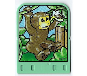 LEGO Medium Green Explore Story Builder Jungle Jam Story Card with monkey pattern (42179 / 43975)