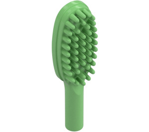 LEGO Medium Green Hairbrush with Short Handle (10mm) (3852)