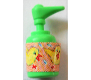 LEGO Medium Green Scala Bathroom Accessories Hand Soap Dispenser with Young Chickens Sticker