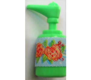 LEGO Medium Green Scala Soap Dispenser with 2 Flowers Sticker