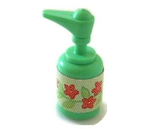 LEGO Medium Green Scala Soap Dispenser with Flowers Sticker (6933)