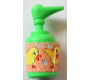 LEGO Medium Green Scala Soap Dispenser with Young Chickens Sticker