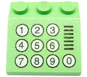 LEGO Vert Moyen Pente 3 x 3 (25°) avec Number Keypad (4161 / 82243)